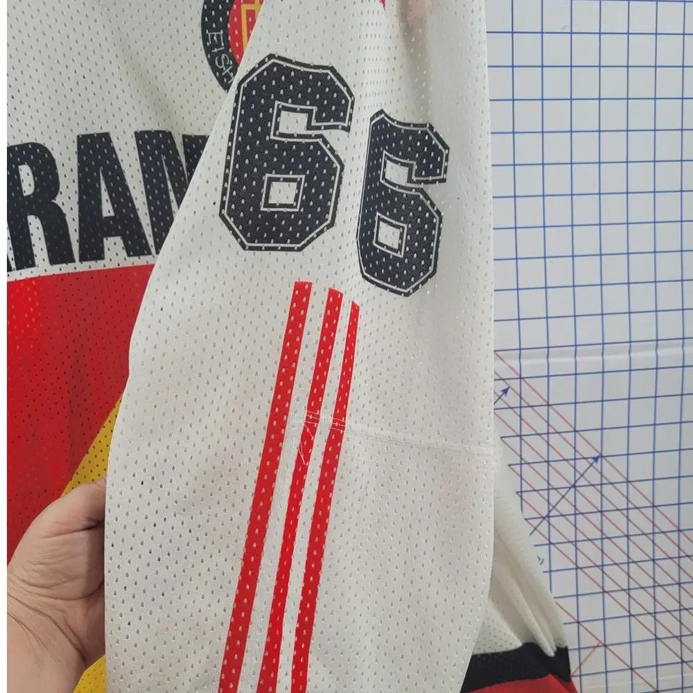 Vintage Adidas Karamalz Hockey Jersey Red Black Gold Timeless Streetwear‎